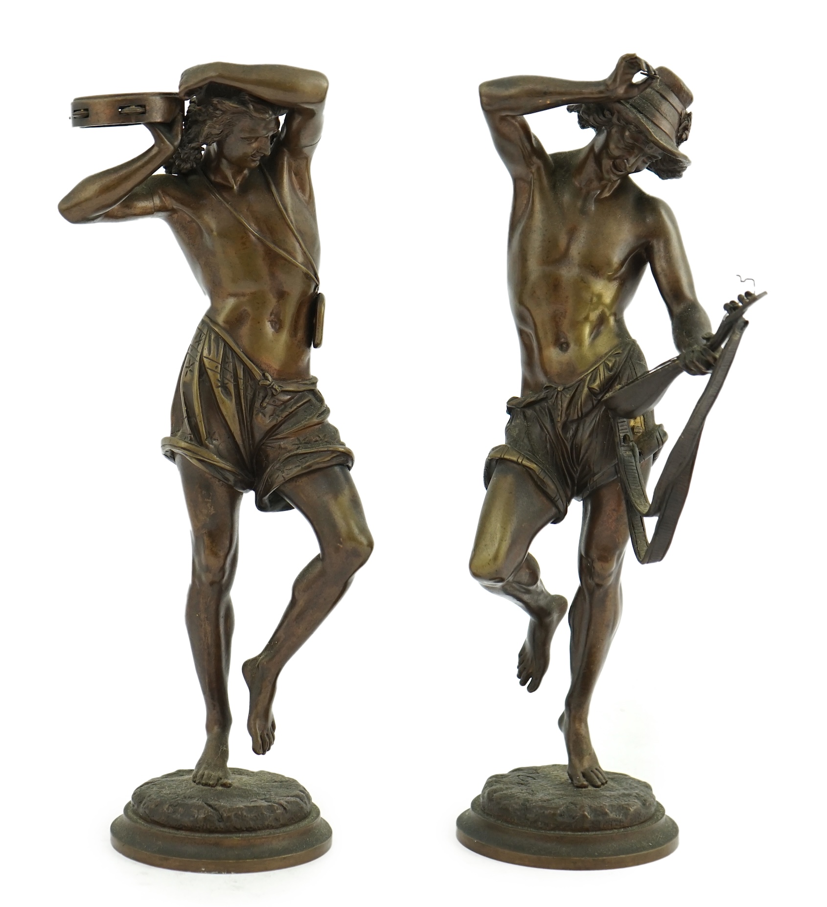 Albert Carrier Belleuse (French, 1824-1887). A pair of bronze figures, 'Danseurs Napolitains'